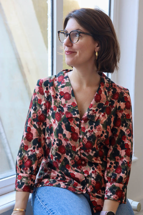 EcoVero™ Viscose Twill Flower Drips Lise Tailor blouse