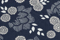 GOTS Katoen Jacquard Jersey Knit Blue Sakura Yukata - Albstoffe