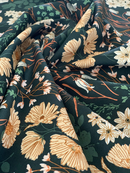 Katoen Poplin Stof Bluebells & Buttercups Lark AGF