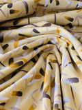 Organic Cotton Jersey Painted Stripe Ochre - Quality Textiles