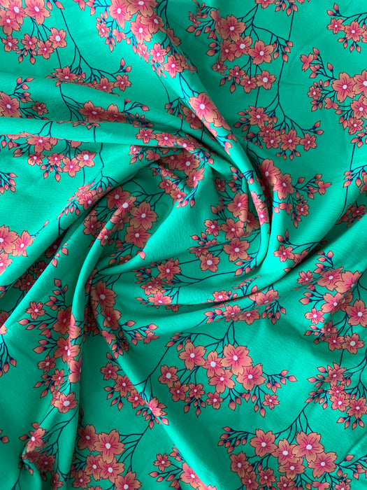 Coupon +/- 70 cm - GOTS Katoen Jersey Mint - Sakura Hana - Albstoffe