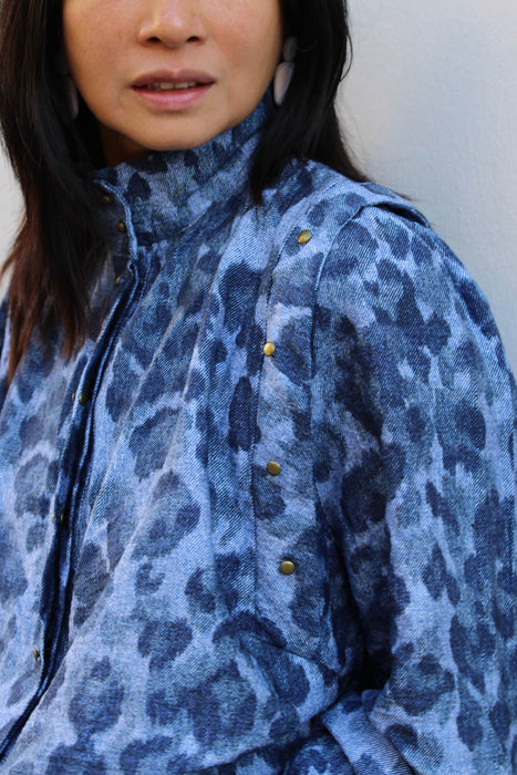 Flamed Viscose Denim Leopard - My Dress Made