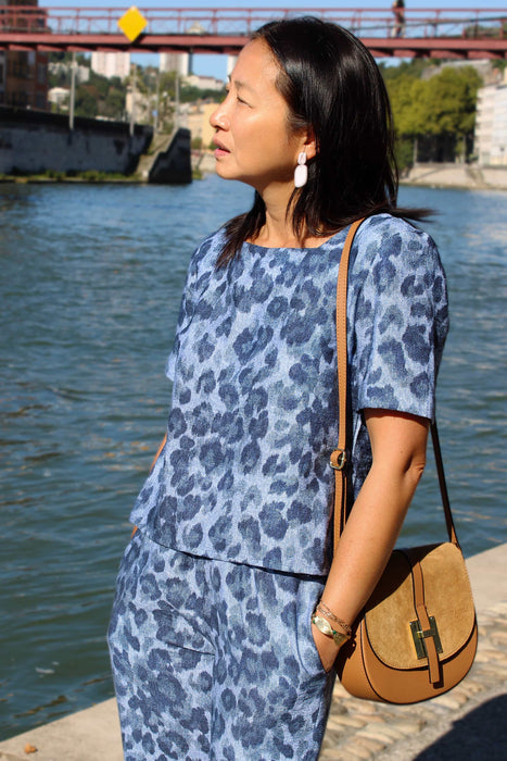 Flamed Viscose Denim Leopard - My Dress Made