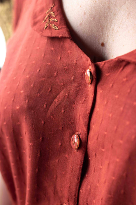 Viscose Dottie Terracotta - Lise Tailor