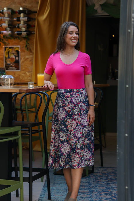 Lise Tailor viscose Serenade Marine rok